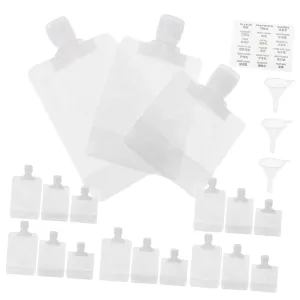 1 Set Flap Spout Bag for Toiletries Liquid Pouches Travel Size Squeeze Pouches Refillable Portable Travel Fluid Makeup Packing Bag 22pcs