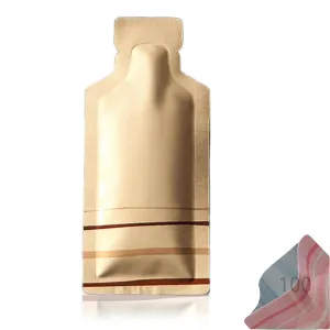100 Pack Heat Sealing Shampoo Sample Pouches, Disposable Aluminum Toiletry Liquid Pouches for Travel, Portable Makeup Samples Container, Easy to Seal (Gold,S 2 * 4.3in)