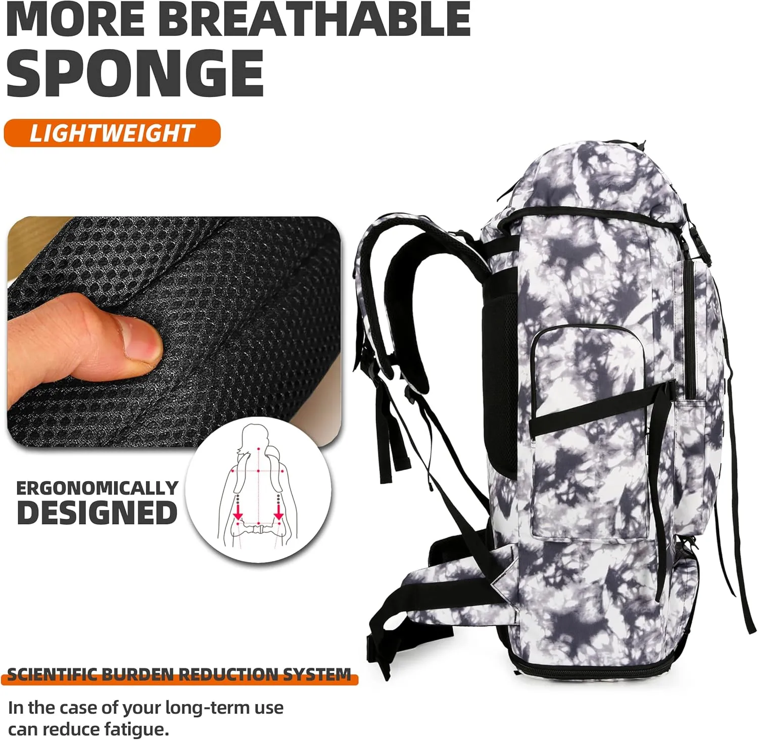 100L Hiking Backpacks Men Women Tactical Gear Back Pack Molle Bag Rucksack
