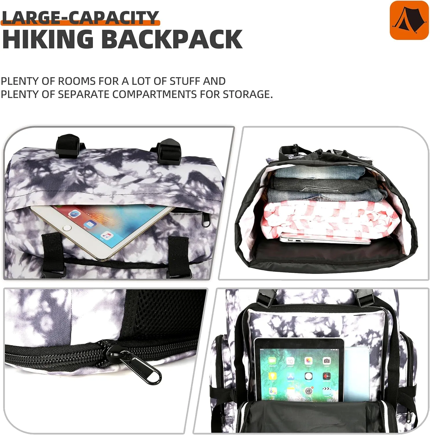 100L Hiking Backpacks Men Women Tactical Gear Back Pack Molle Bag Rucksack