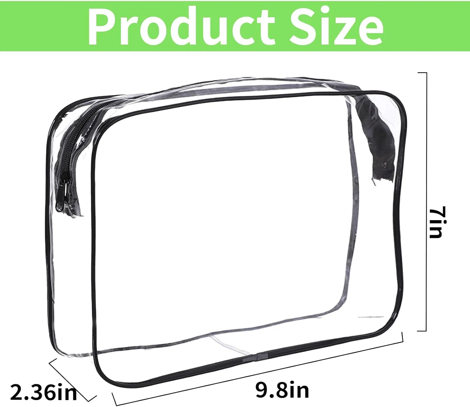 16 Pcs Clear Makeup Bag Bulk Toiletry Bag for Travel, Water-proof PVC Zippered Clear Pouch Cosmetic Makeup Bag Plastic Organizer Case for Vacation Bathroom Travel & Daily Use(White Large)