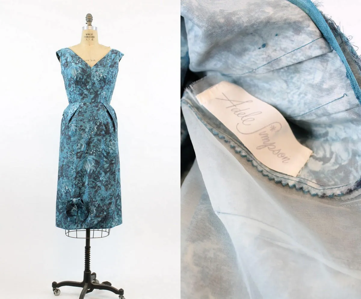 1950s Adele Simpson COTTON sarong dress xs | new fall