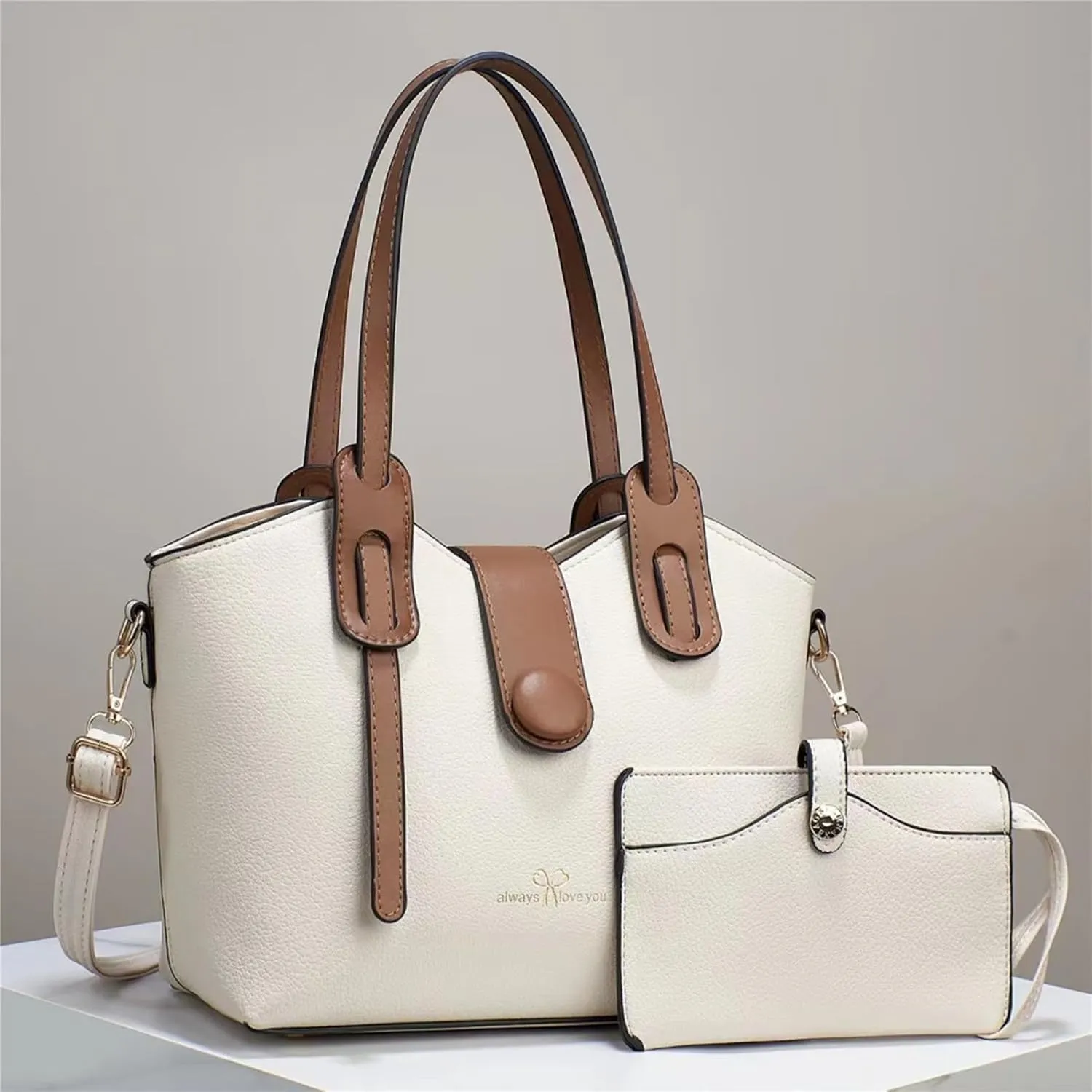 2 Packet Laptop Tote Bag for Women Waterproof Leather Computer Bags Women Business Office Work Bag Briefcase