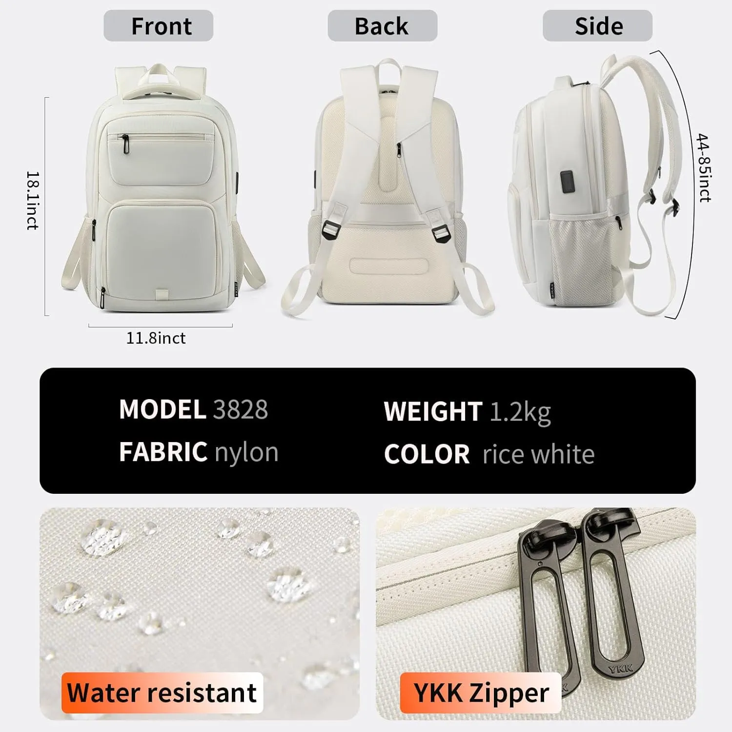 35L Travel Laptop Backpack for Women, High Tech Backpack with USB Charging Port and Ergonomic Design, Water Repellent Work College Computer Backpack Fits 15.6 Inch Tablet, Notebook