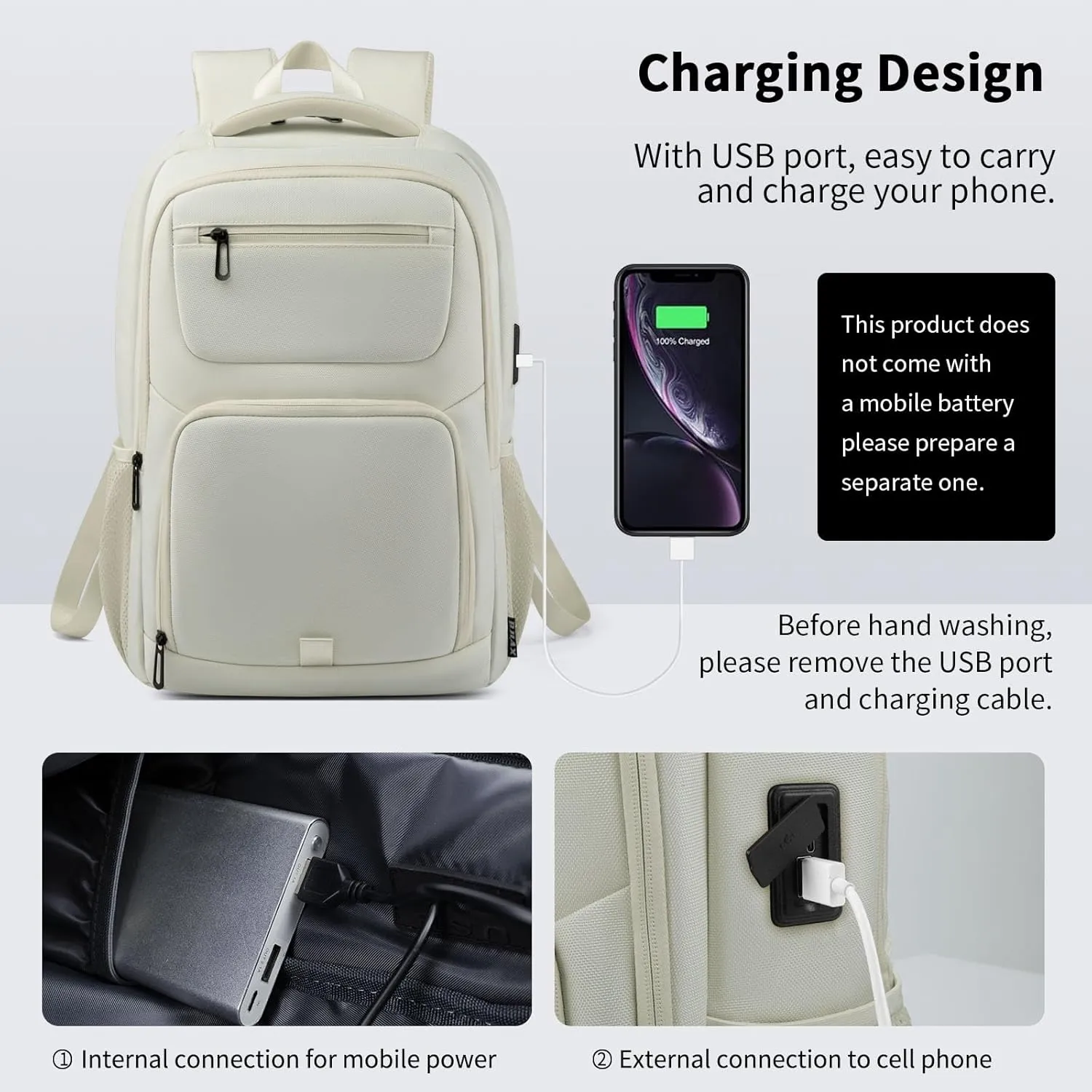 35L Travel Laptop Backpack for Women, High Tech Backpack with USB Charging Port and Ergonomic Design, Water Repellent Work College Computer Backpack Fits 15.6 Inch Tablet, Notebook