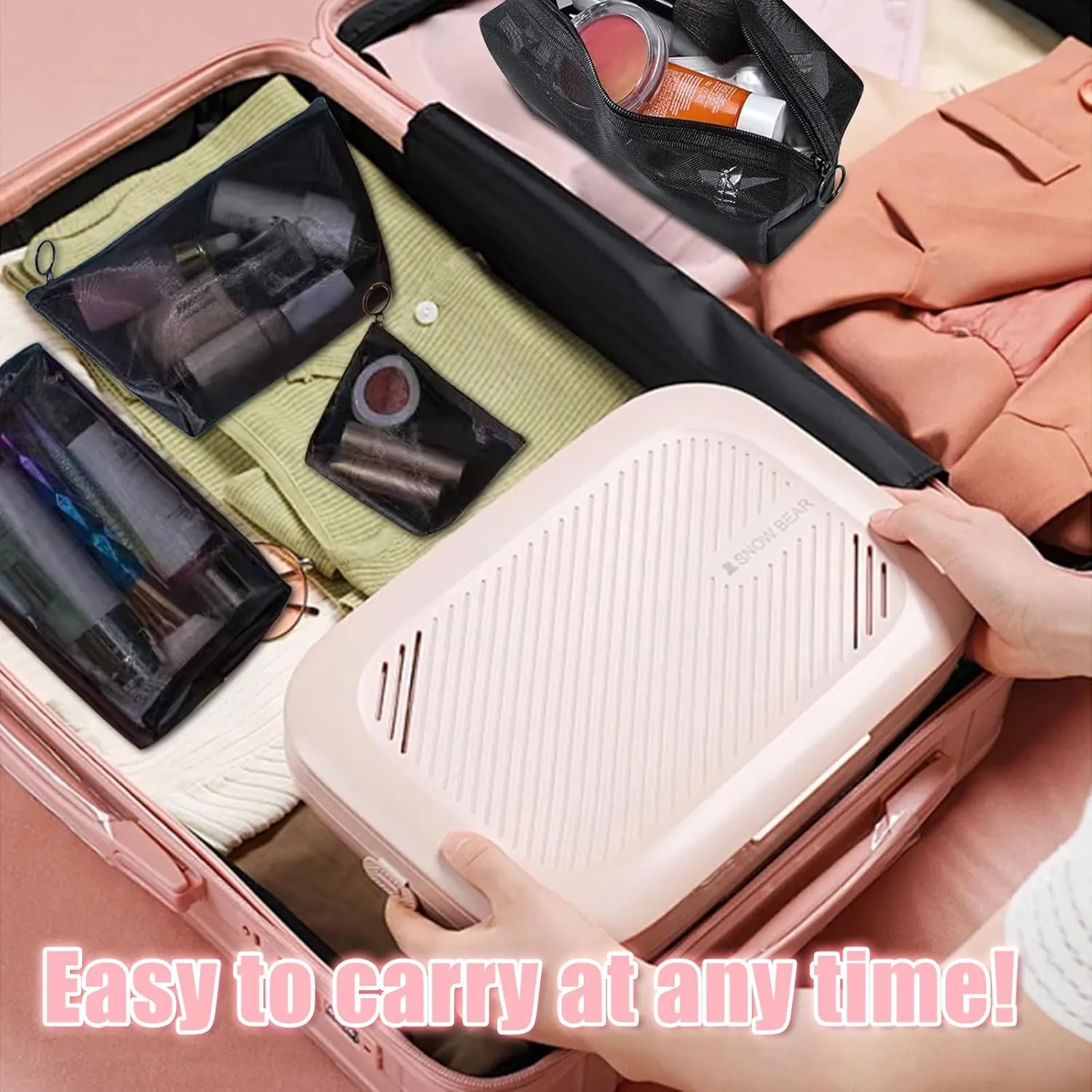 4 Piece Mesh Cosmetic Bag Set, Makeup Pouches, Zipper Pouches for Toiletries, Black (4, black)