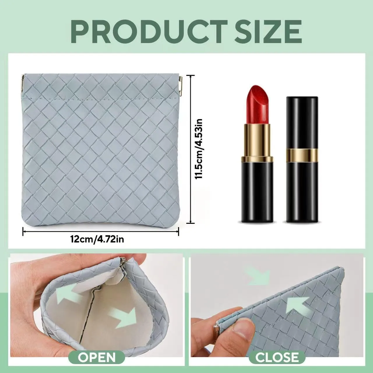 4PCS Small Makeup Bag for PurseWaterproof Leather Portable Mini Makeup Bag,Snap Closure Organizer Pouch for Coins Cards Jewelry Lipstick Cosmetic AccessoriesSmall Travel Kit Storage Pouch