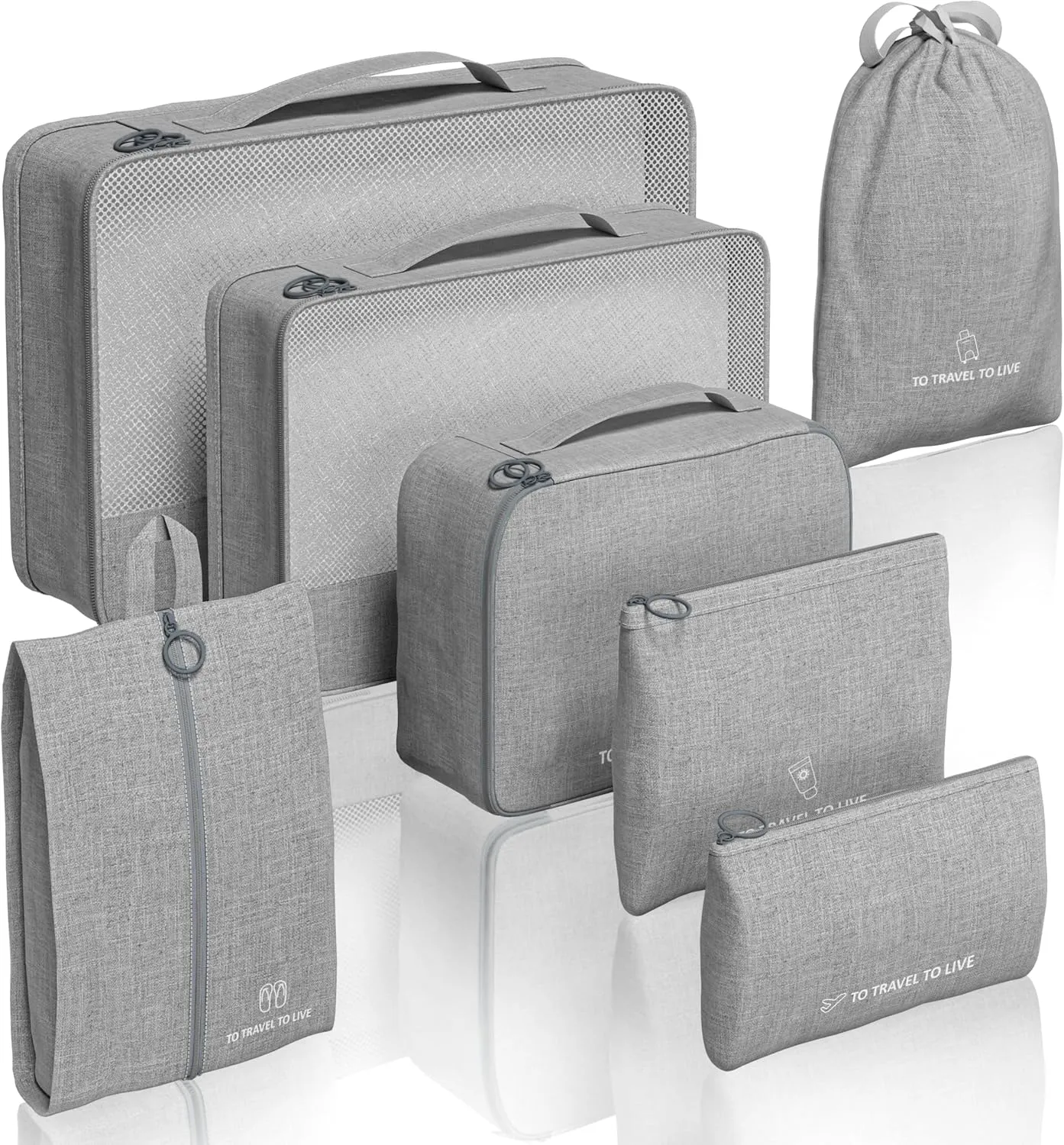 7-Piece Compression Packing Cube Set | Premium Travel Organizers with Waterproof, Durable, and Ergonomic Design | Stylish Luggage Accessories for Efficient Packing and Ample Storage