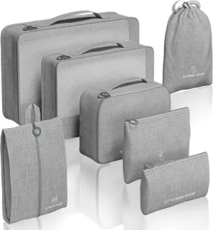 7-Piece Compression Packing Cube Set | Premium Travel Organizers with Waterproof, Durable, and Ergonomic Design | Stylish Luggage Accessories for Efficient Packing and Ample Storage