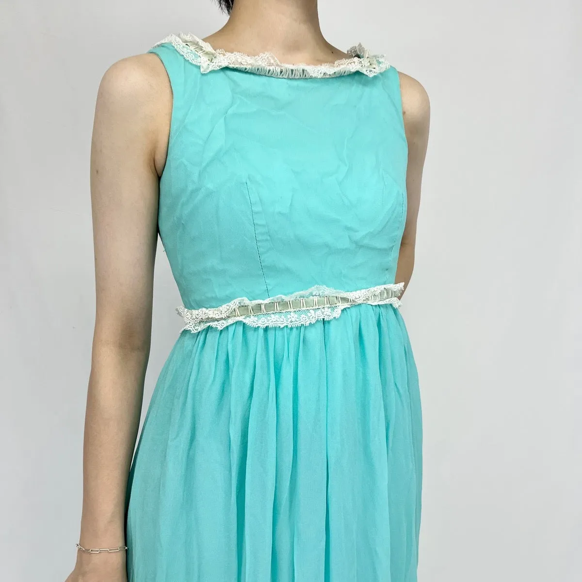 70'S maxi length sleeveless dress, women's, S, vintage /eaa358970
