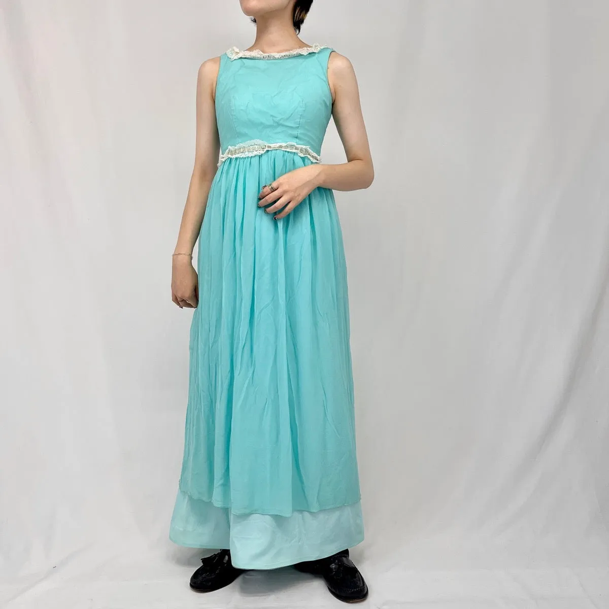 70'S maxi length sleeveless dress, women's, S, vintage /eaa358970