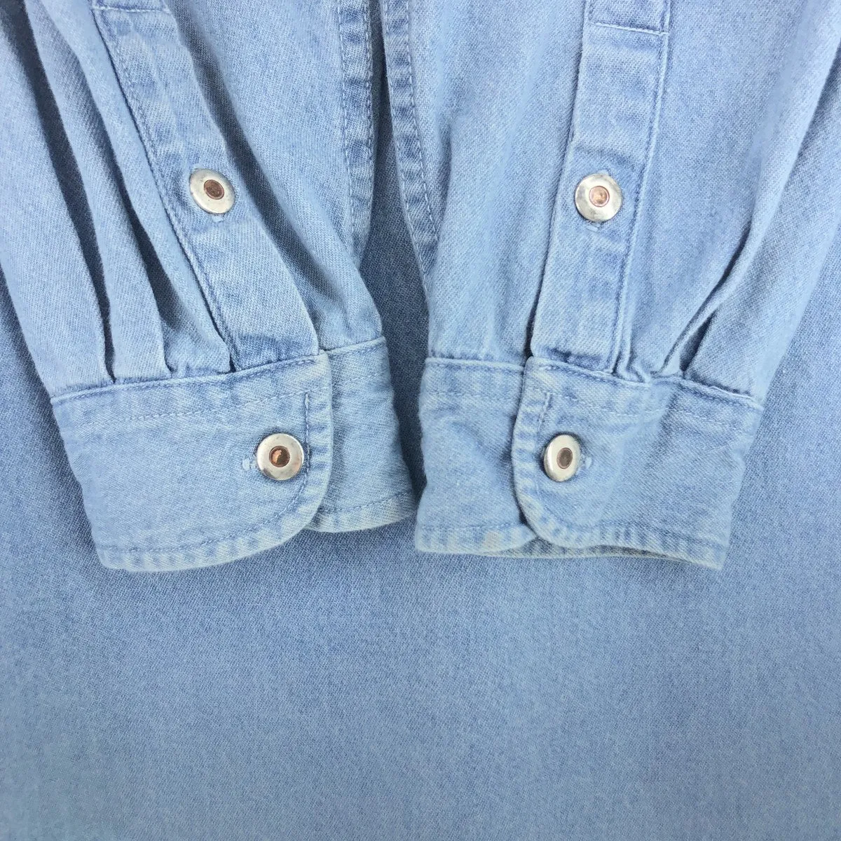 80s-90'S Eddie Bauer Long Sleeve Denim Shirt Men's L Vintage / eaa433855