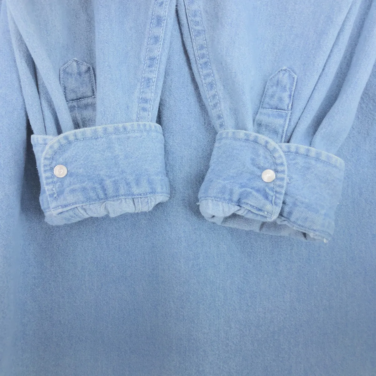 80s-90'S Eddie Bauer Long Sleeve Denim Shirt Men's L Vintage / eaa433855