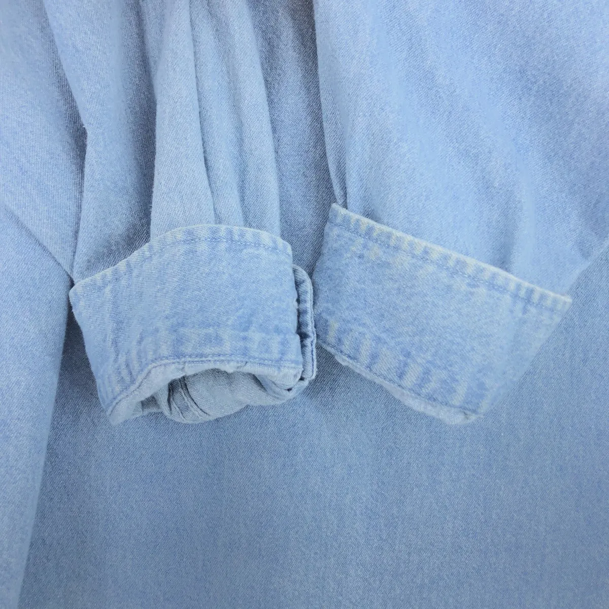 80s-90'S Eddie Bauer Long Sleeve Denim Shirt Men's L Vintage / eaa433855