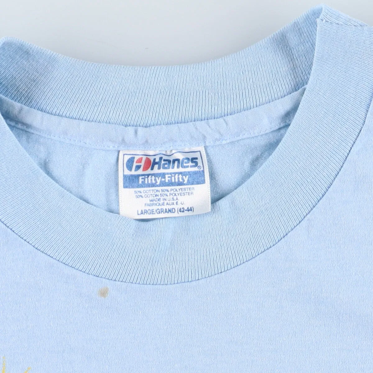80'S Hanes Fifty-Fifty Blue Tag Printed T-Shirt Made in USA Men's L Vintage /eaa425336