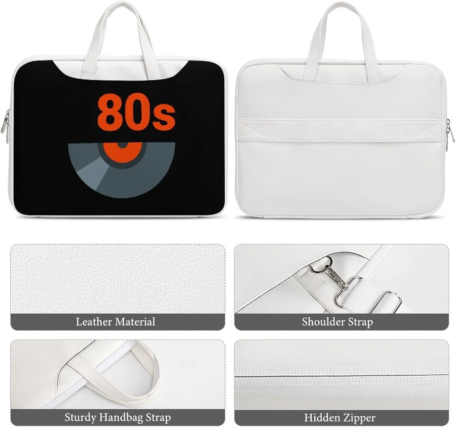 80s Music Icon Leather Bag Laptop Case Slim Water Resistant Computer Bags with Handle Briefcase for Work