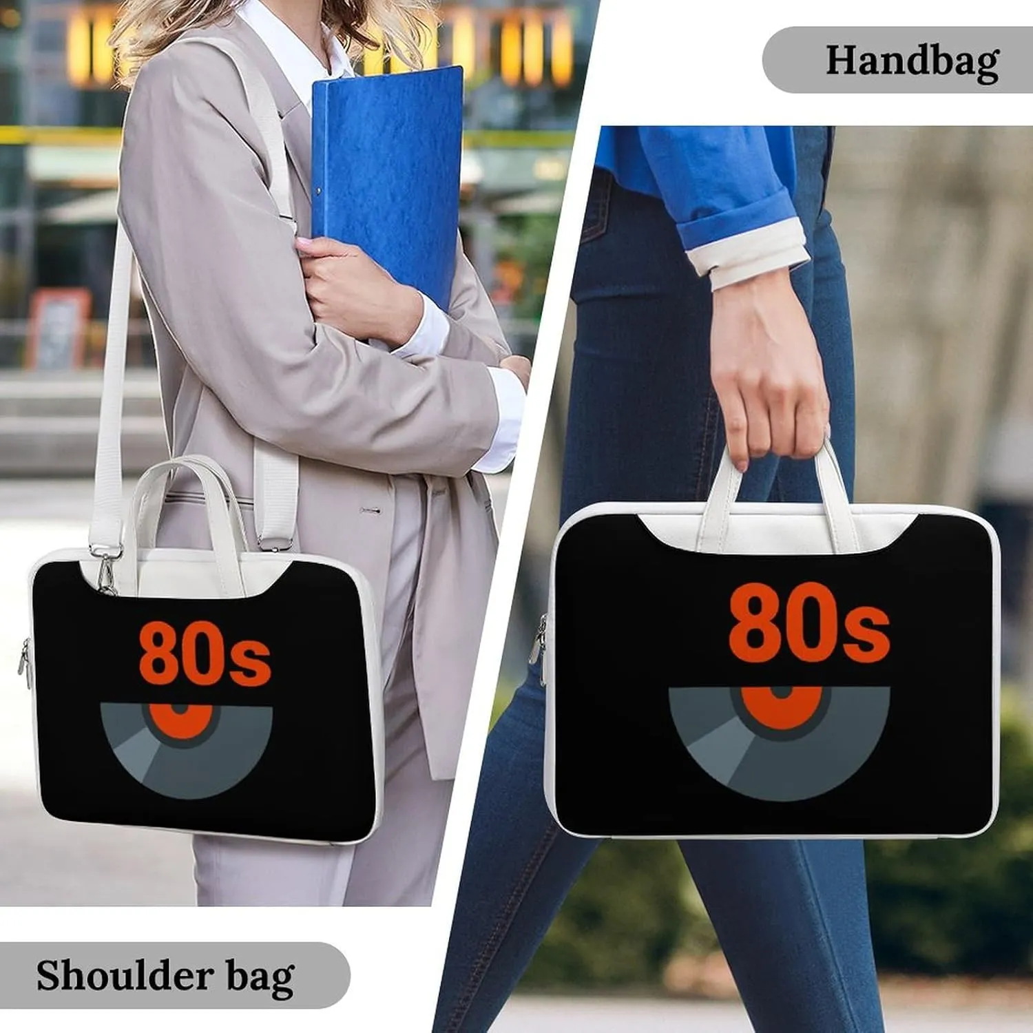 80s Music Icon Leather Bag Laptop Case Slim Water Resistant Computer Bags with Handle Briefcase for Work
