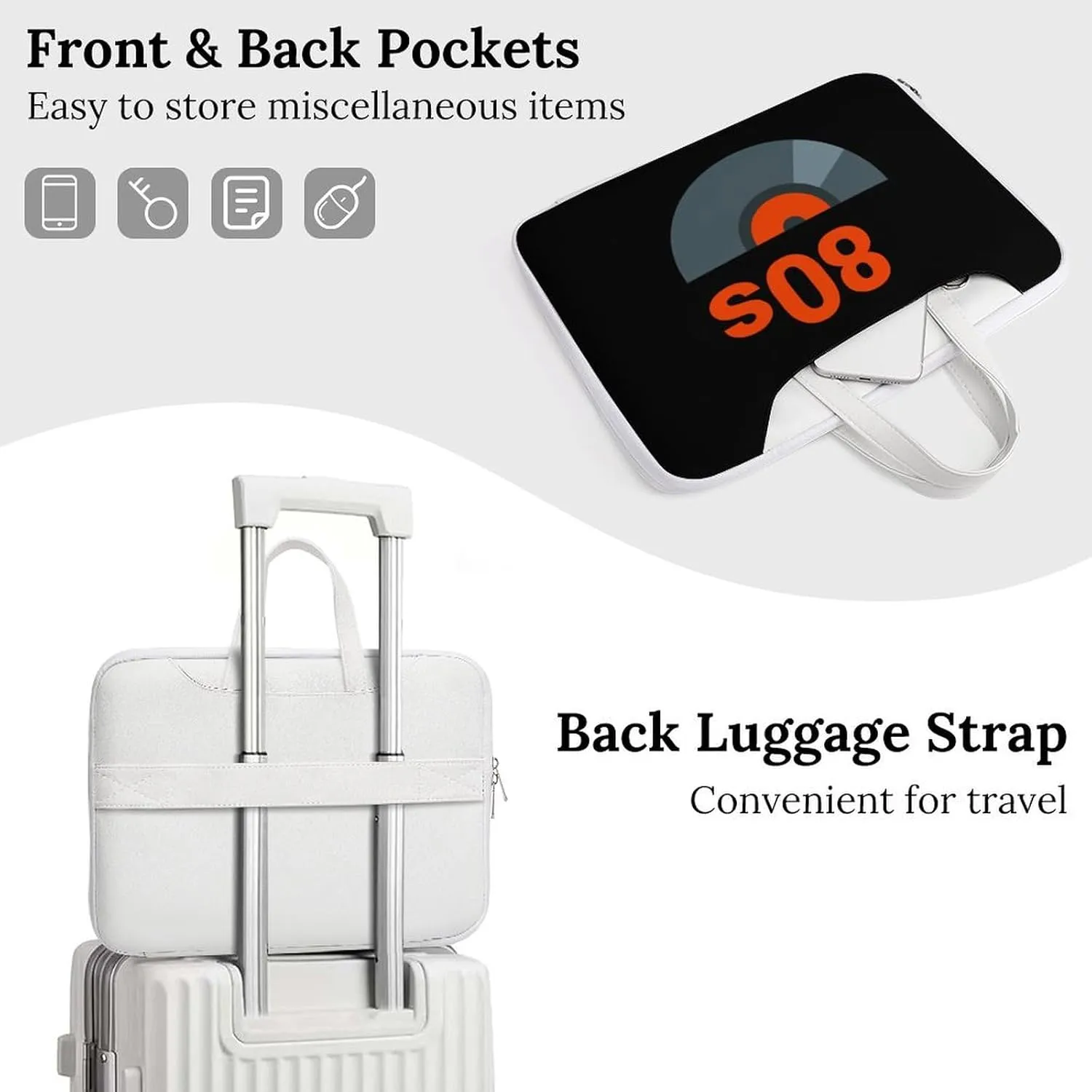 80s Music Icon Leather Bag Laptop Case Slim Water Resistant Computer Bags with Handle Briefcase for Work