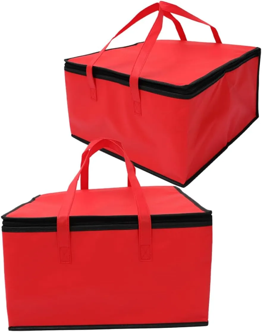 ABOOFAN 2pcs Insulated Grocery Cooler Bags Pizza Bag Warmer for Takeout Capacity Leakproof Design Convenient Carry Handle Food Service Cooler for Seafood and Cakes