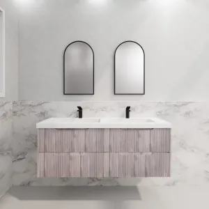 ABS BALI Wall Hung Double Bowl Vanity 1500mm (White Oak)