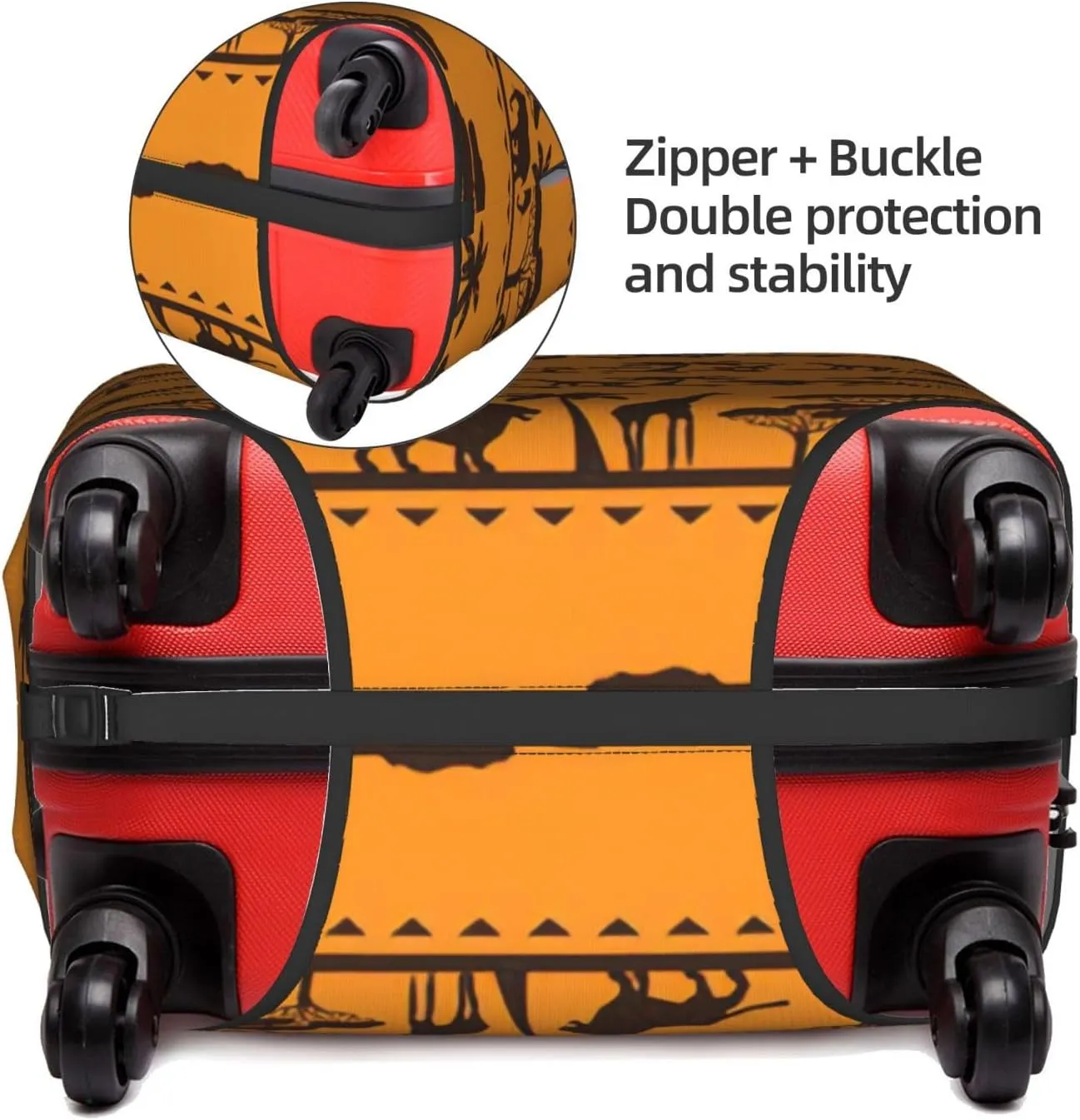 African animals Print Washable Suitcase Cover Protective Luggage Cover Anti Scratch Travel Gear Protector