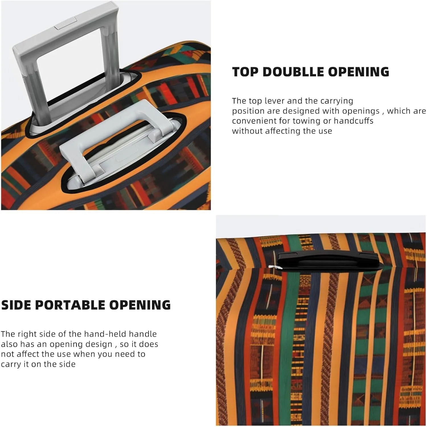 african weaving Print Washable Suitcase Cover Protective Luggage Cover Anti Scratch Travel Gear Protector