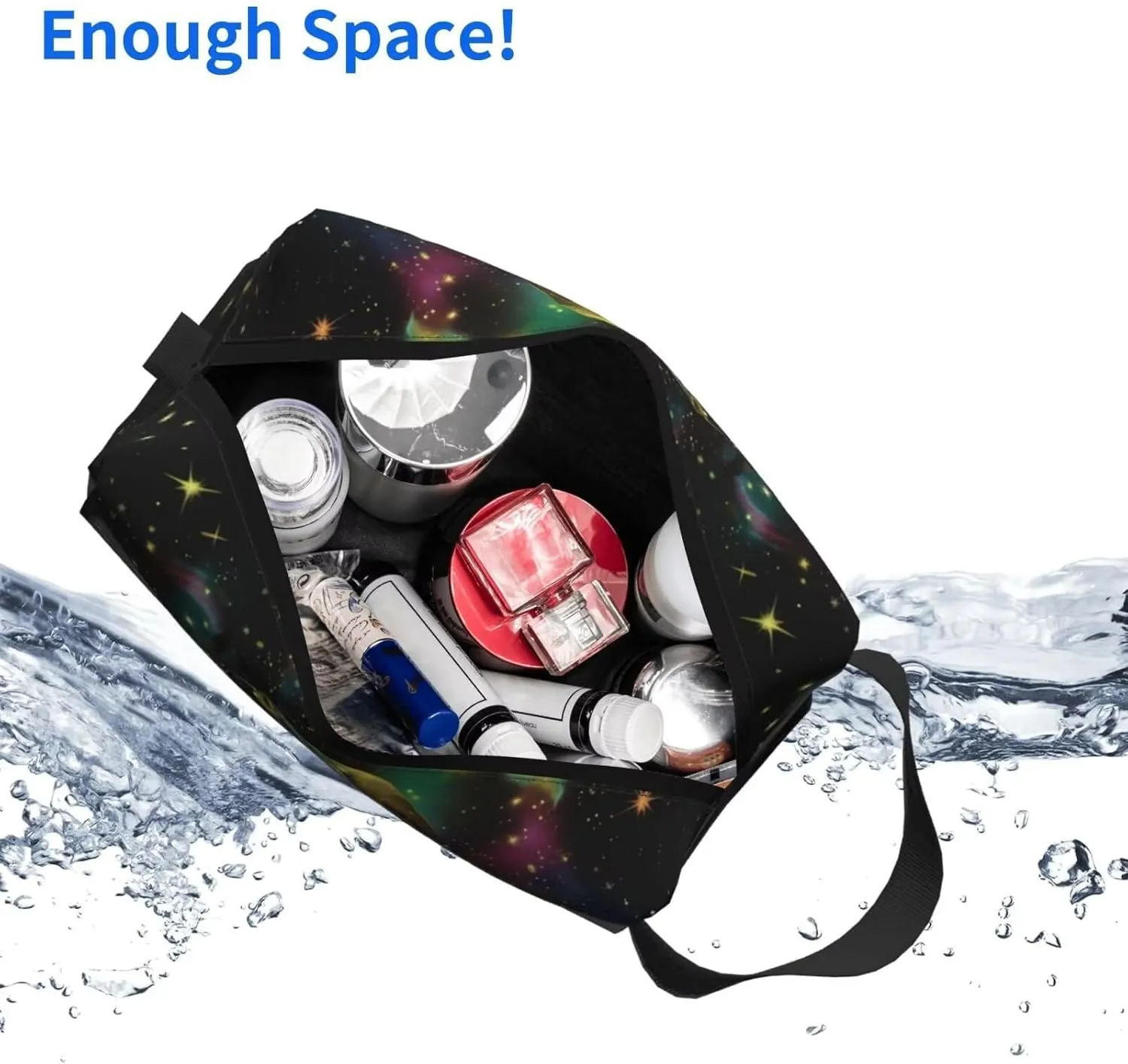 African Women Makeup Bag African American Waterproof Canvas Cloth Cosmetic Pouch Toiletry Bag Travel Storage Organizer for Women, Green Galaxy Outer Space Stars Coin Pouch