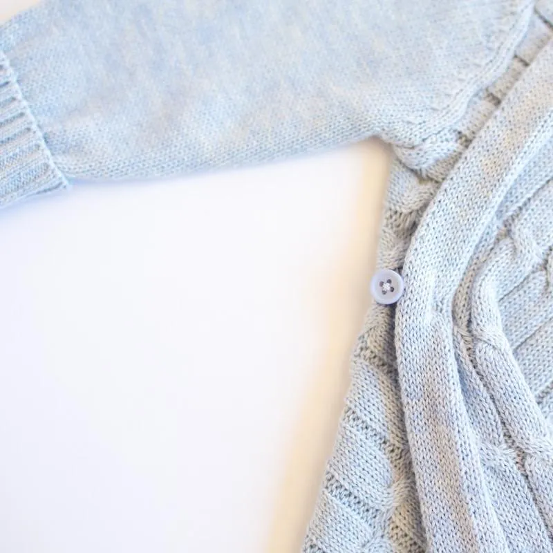 All over luxury cable Shwrap Light blue melange
