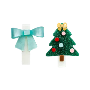 Alligator Clip Set - Glitter Tree