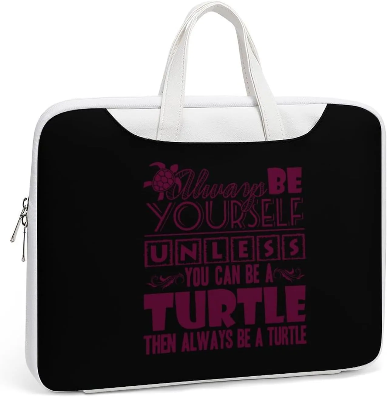 Always Be Turtle Leather Bag Laptop Case Slim Water Resistant Computer Bags with Handle Briefcase for Work