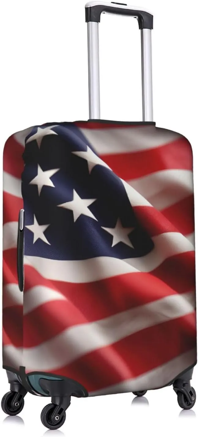 American Flag Print Washable Suitcase Cover Protective Luggage Cover Anti Scratch Travel Gear Protector