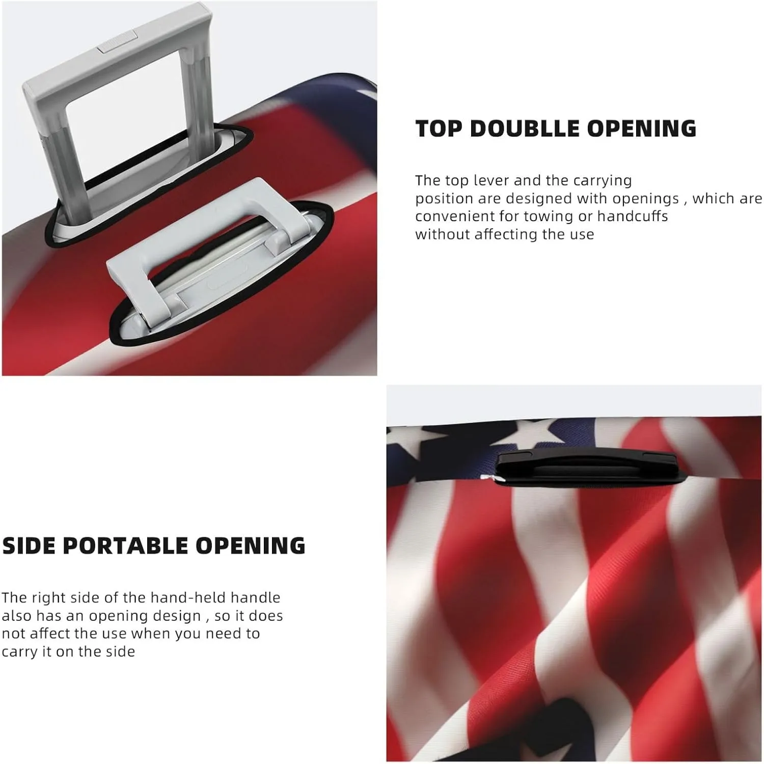 American Flag Print Washable Suitcase Cover Protective Luggage Cover Anti Scratch Travel Gear Protector