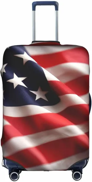 American Flag Print Washable Suitcase Cover Protective Luggage Cover Anti Scratch Travel Gear Protector