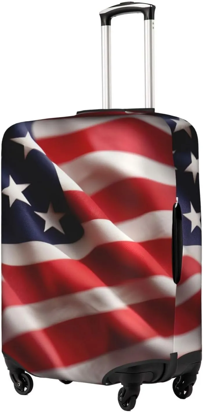 American Flag Print Washable Suitcase Cover Protective Luggage Cover Anti Scratch Travel Gear Protector