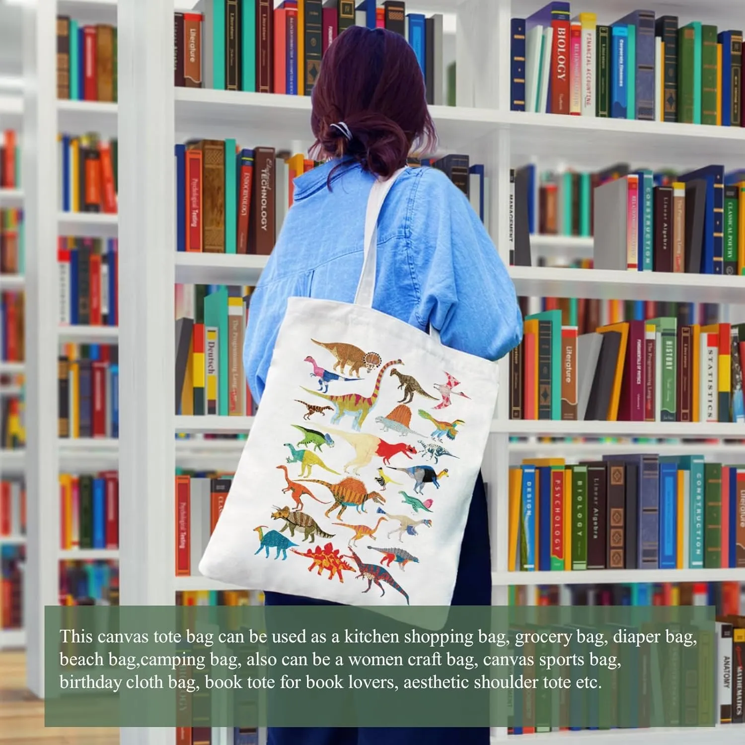 Andeiltech Canvas Aesthetic Tote Bag for Women with Inner Pocket Totes Shoulder Book Bag Shopping Reusable Grocery Bags