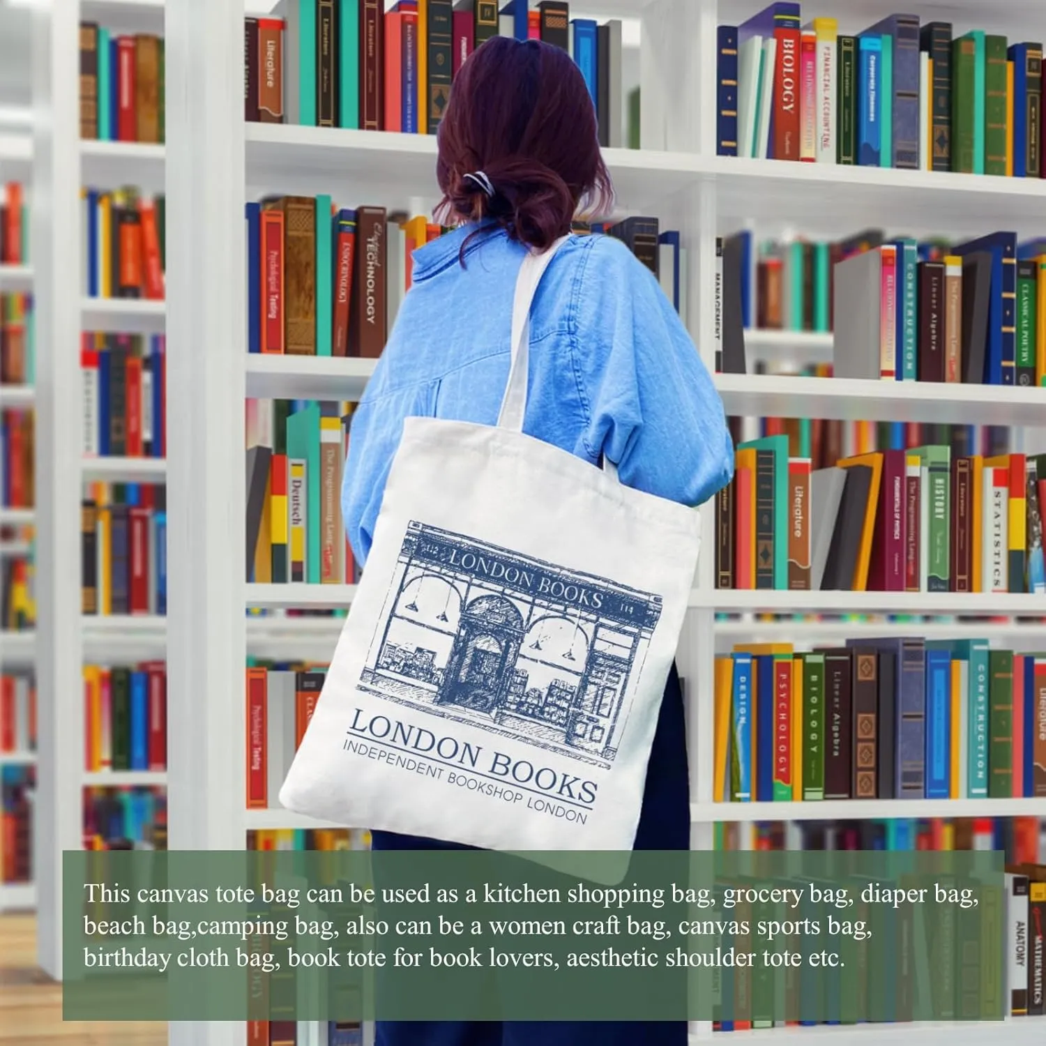 Andeiltech Canvas Tote Bag Aesthetic Cute Vintage Tote Bags Book Shoulder bag Gifts Reusable Grocery Bags for Women