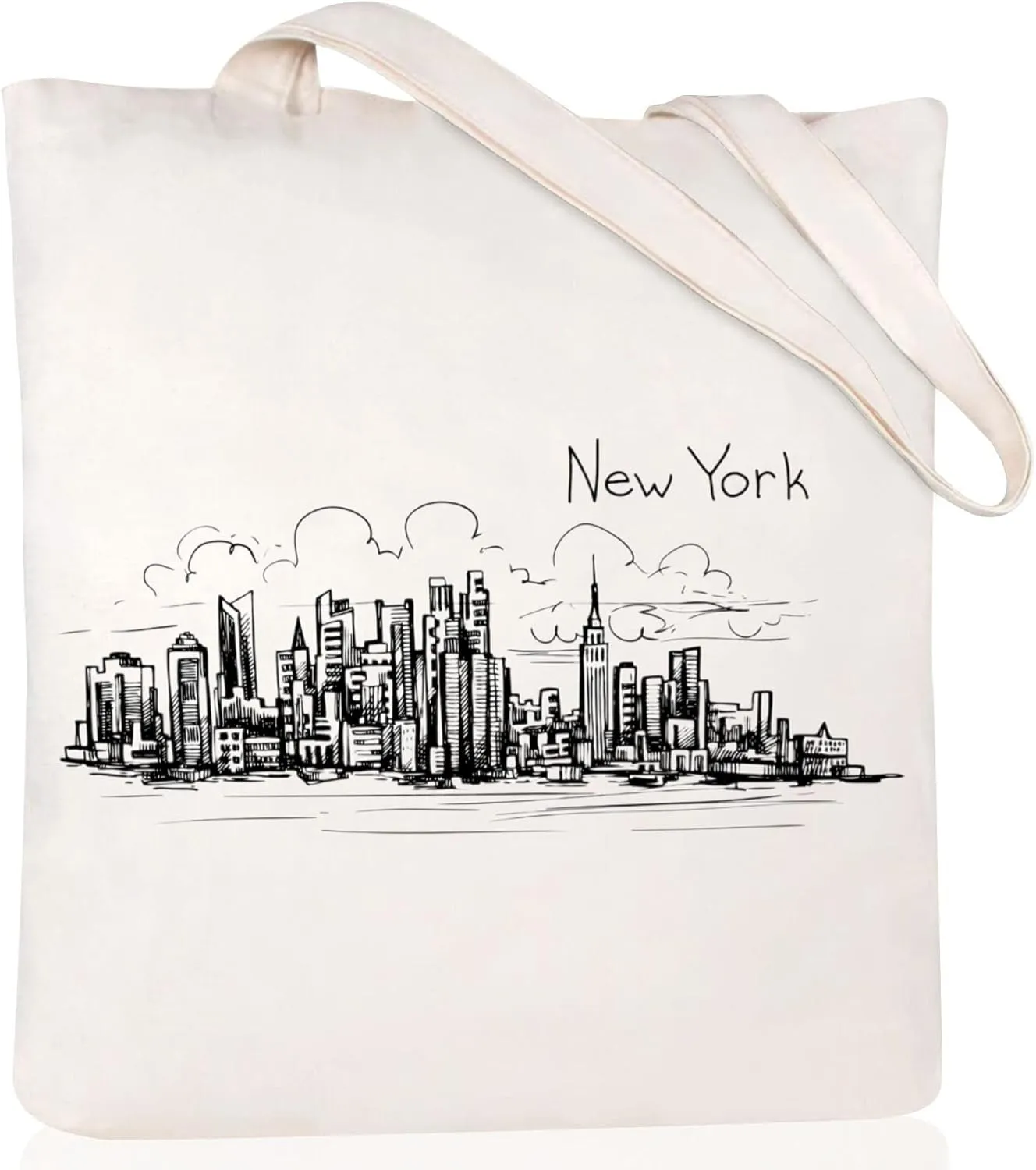 Andeiltech Canvas Tote Bag for Women Aesthetic Cute Cat Shopping Grocery Reusable Bags with Inner Zipper Women Gift