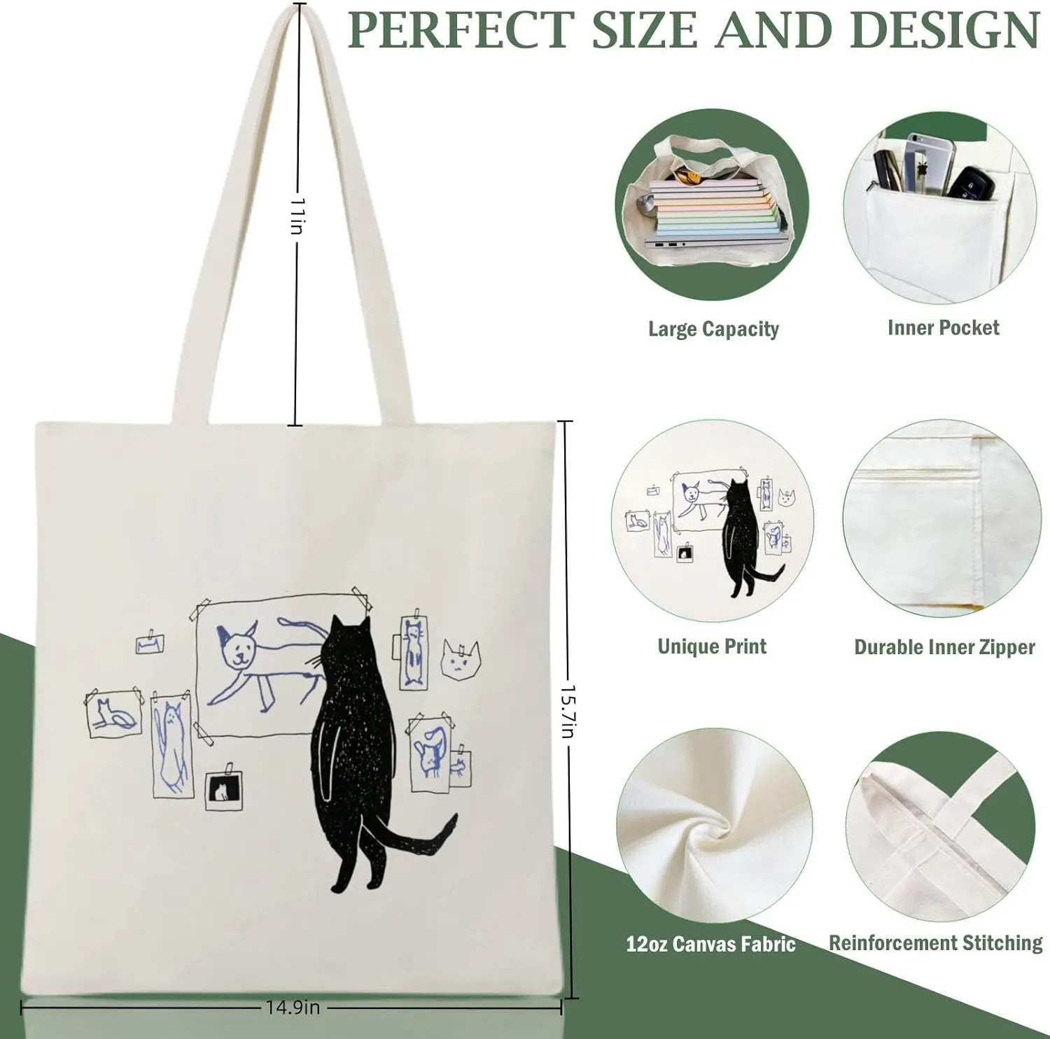 Andeiltech Canvas Tote Bag for Women, Aesthetic Travel Tote Bag Shoulder Reusable Grocery Bags Mom Birthday Gift