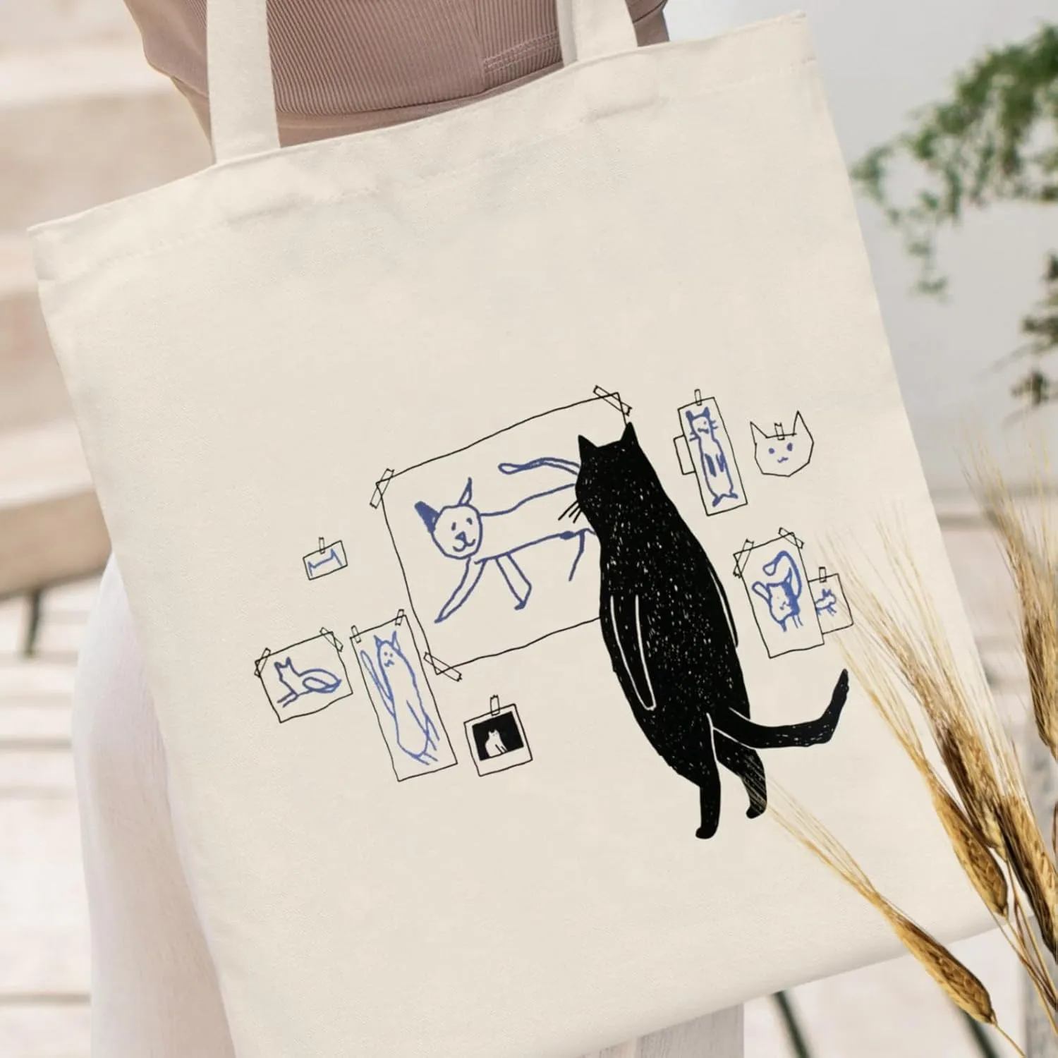 Andeiltech Canvas Tote Bag for Women, Aesthetic Travel Tote Bag Shoulder Reusable Grocery Bags Mom Birthday Gift