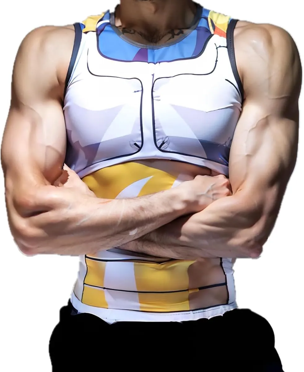 Anime Cosplay Outfit Gear 3D Bodybuilding Tank Top Compression Vest for Men