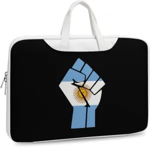 Argentina Flag Resist Leather Bag Laptop Case Slim Water Resistant Computer Bags with Handle Briefcase for Work