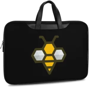 Art Bee with Honeycomb Leather Bag Laptop Case Slim Water Resistant Computer Bags with Handle Briefcase for Work
