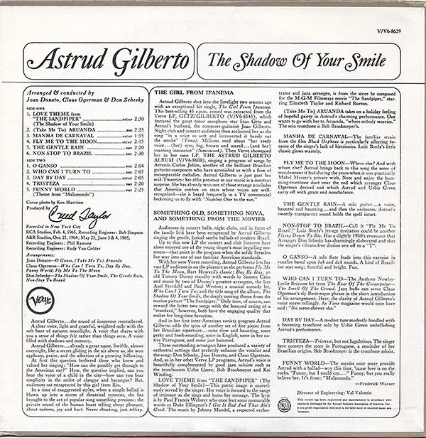 Astrud Gilberto - The Shadow Of Your Smile (LP, Album) (Very Good (VG))
