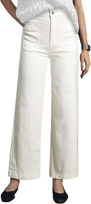 Astylish Womens Jeans Wide Leg High Waisted Stretchy Straight Leg Jeans Trendy Ankle Denim Pants with Patch Pocket
