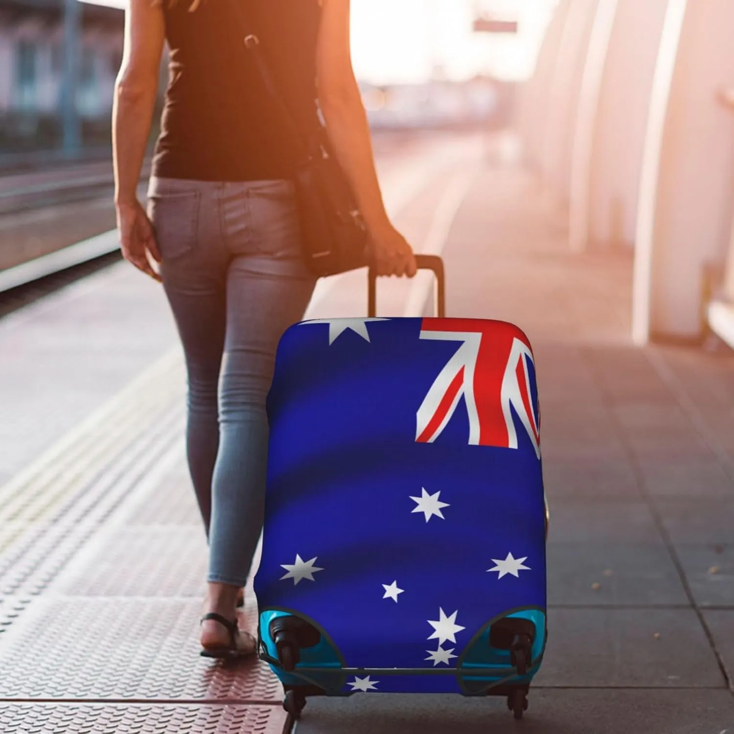 Australian flag Print Washable Suitcase Cover Protective Luggage Cover Anti Scratch Travel Gear Protector