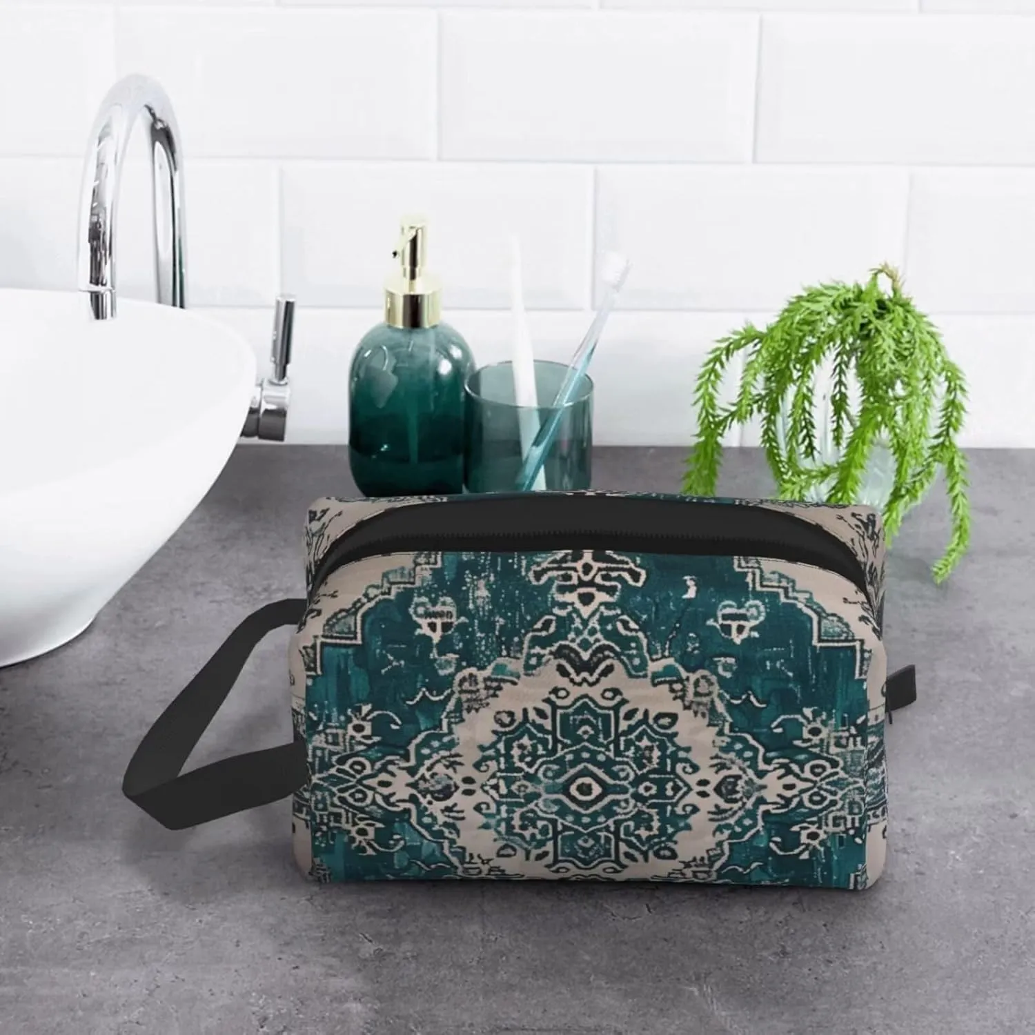 Aztec Women's Small Cosmetic Makeup Organizer Bags Western Portable Roomy Makeup Bags Travel Water Resistant Toiletry Bag Accessories Organizer, Cloth Bags Coin Pouch