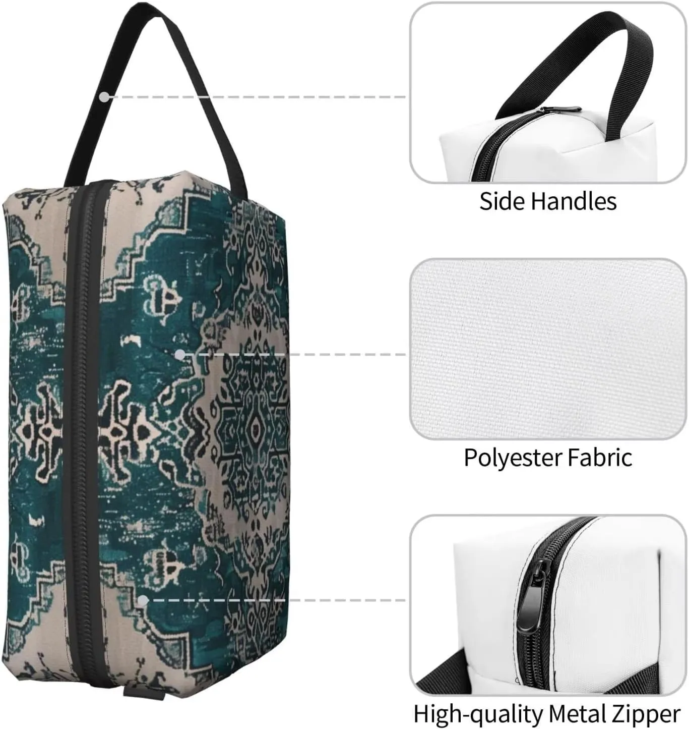 Aztec Women's Small Cosmetic Makeup Organizer Bags Western Portable Roomy Makeup Bags Travel Water Resistant Toiletry Bag Accessories Organizer, Cloth Bags Coin Pouch