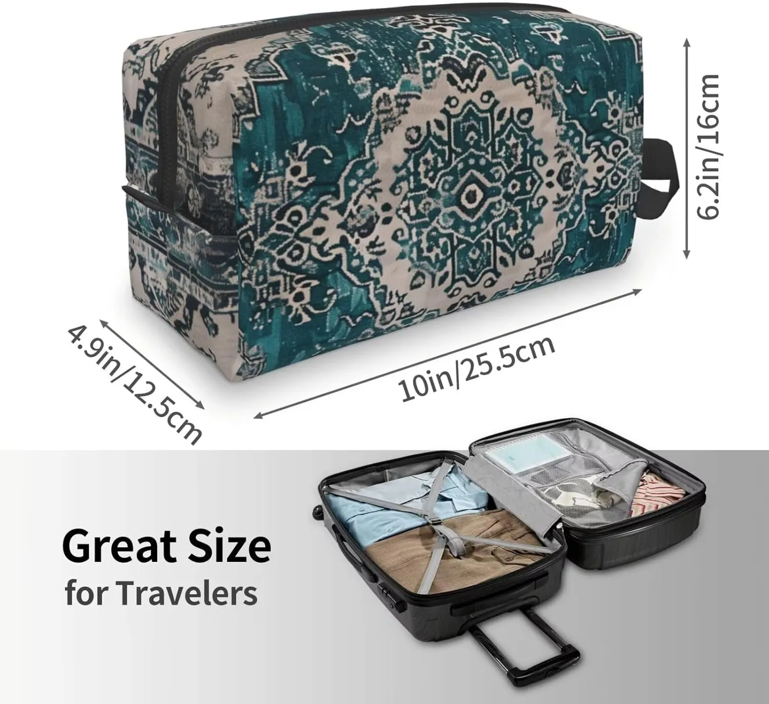 Aztec Women's Small Cosmetic Makeup Organizer Bags Western Portable Roomy Makeup Bags Travel Water Resistant Toiletry Bag Accessories Organizer, Cloth Bags Coin Pouch