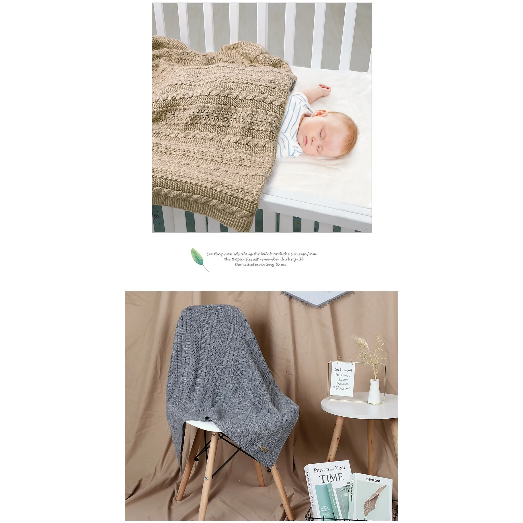 Baby Cable Knitted Blanket