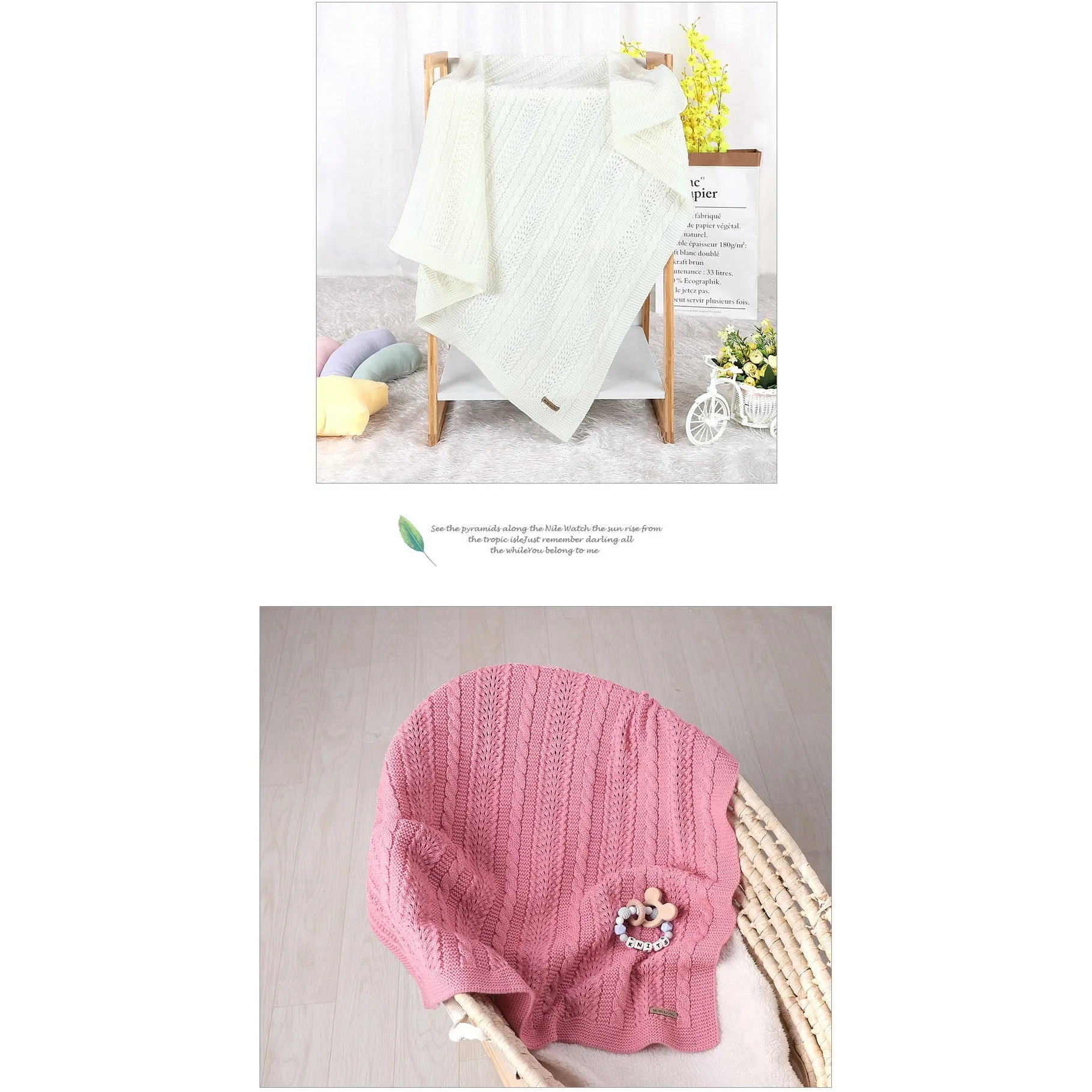 Baby Cable Knitted Blanket
